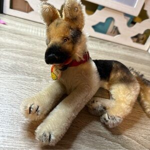 Vintage Steiff Arco German Shepherd Dog 1950s Mohair with tag